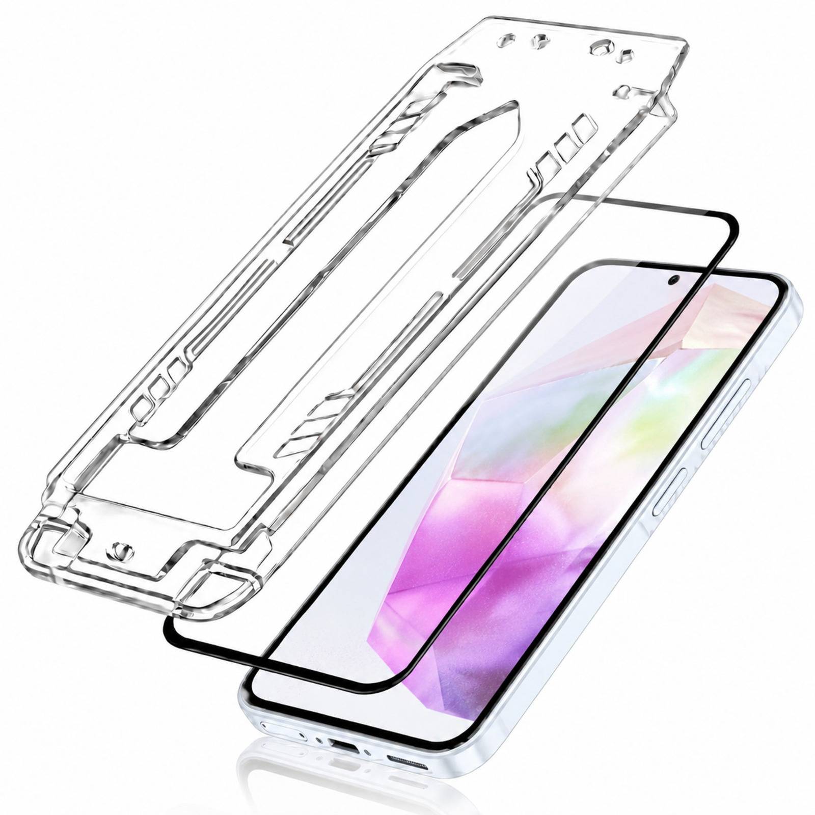Lot de 2 Verre Trempé pour Galaxy A56 avec Cadre Applicateur-0