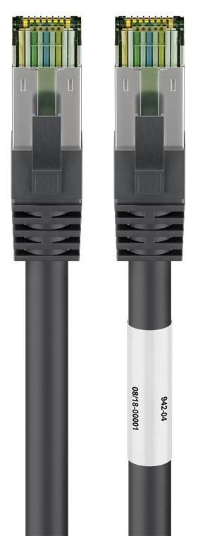 Danicom - Câble RJ45 Cat8 S/FTP (PIMF) noir - 1m-0