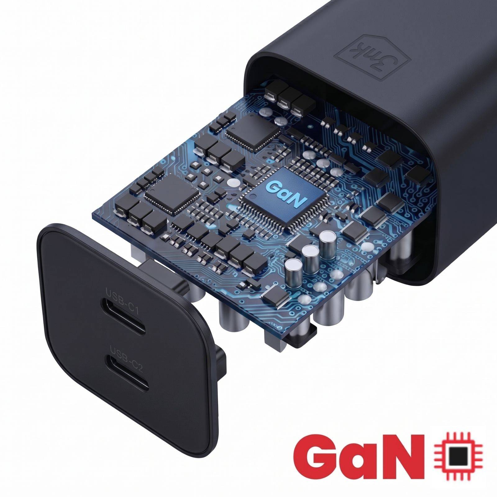 Chargeur Secteur Double USB-C PD 3.0 / QC 45W 3A Ultra-Compact GaN-1