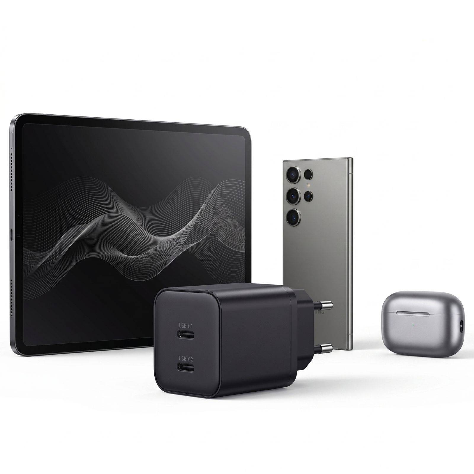 Chargeur Secteur Double USB-C PD 3.0 / QC 45W 3A Ultra-Compact GaN-2
