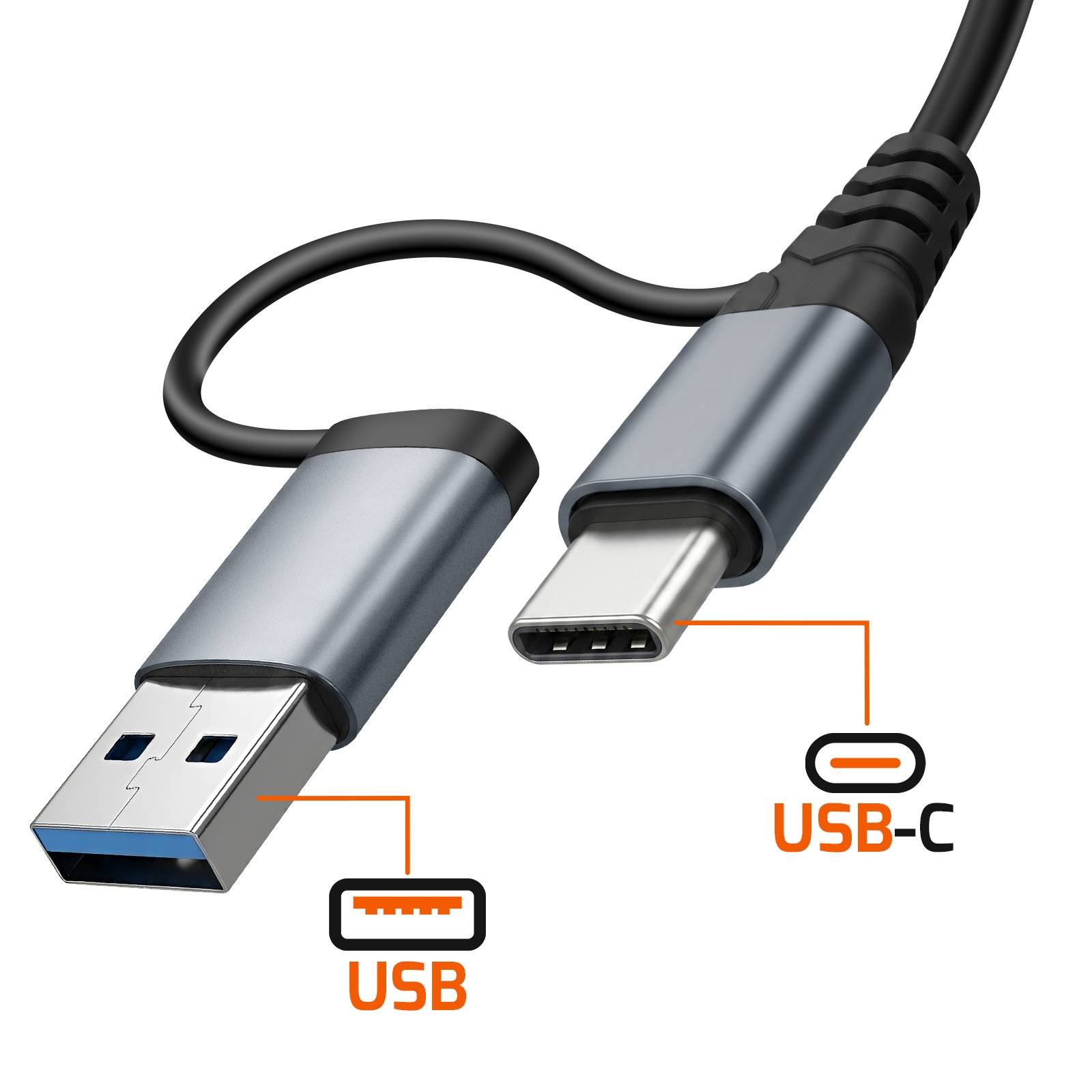 HUB USB Multiport 5-en-1 vers 2 USB-C PD 10W et 3 USB-A 480Mbps-3
