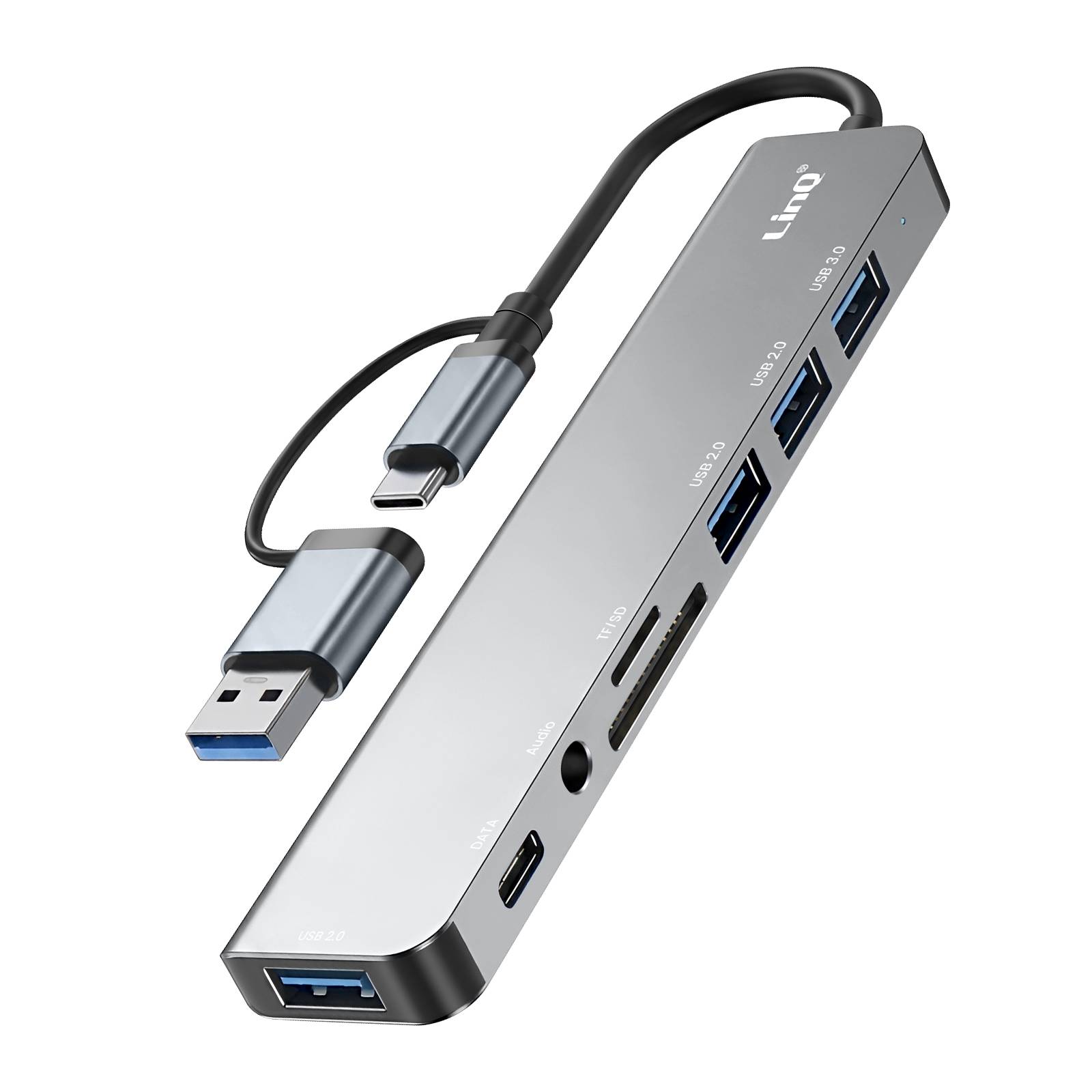 Hub Adaptateur Multimédia USB Multiport 8-en-1 5Gbps avec Fonction OTG-0