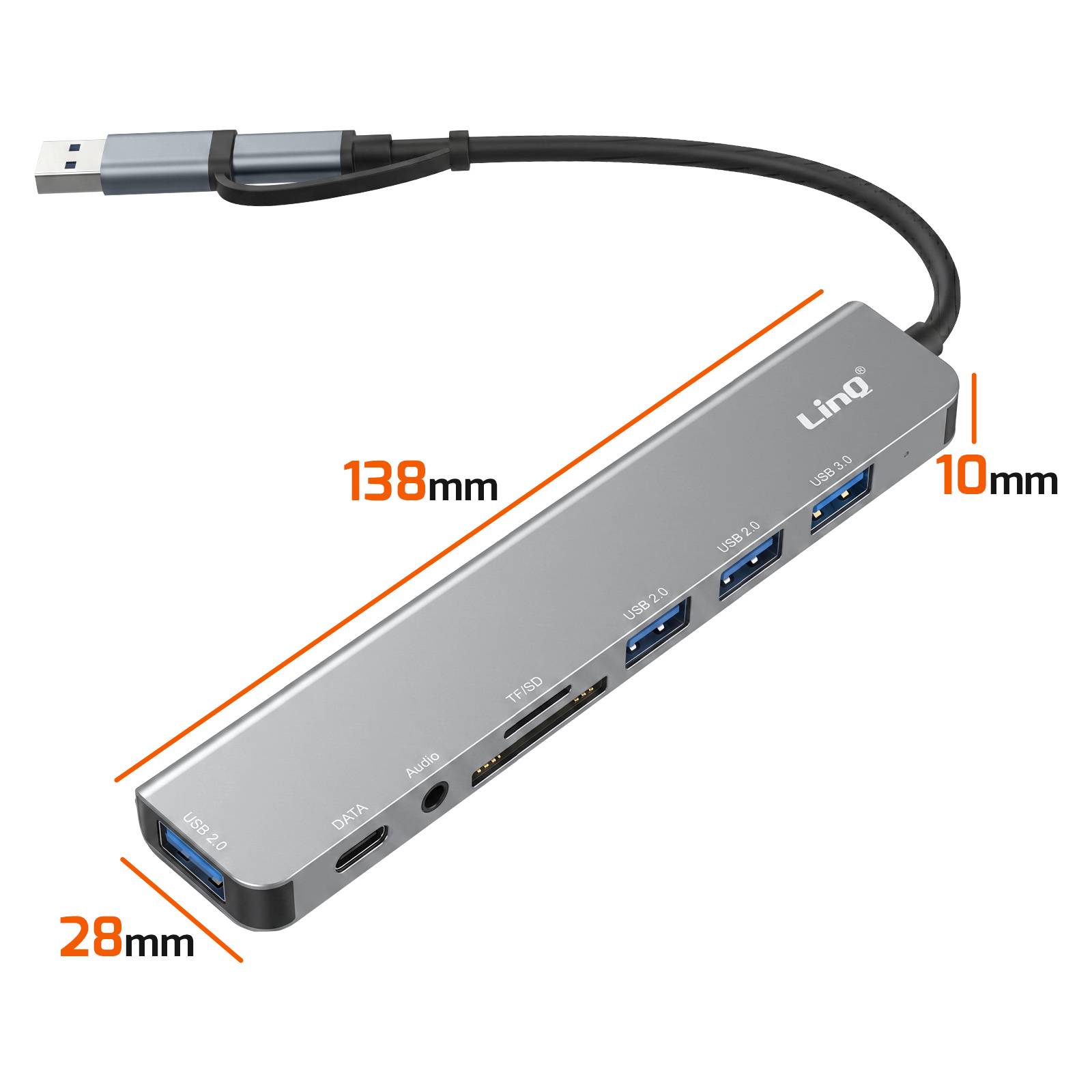 Hub Adaptateur Multimédia USB Multiport 8-en-1 5Gbps avec Fonction OTG-4