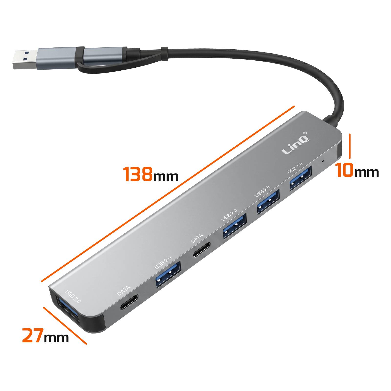 HUB USB Multiport 7-en-1 5Gbps vers 2 USB-C et 5 USB-A-4