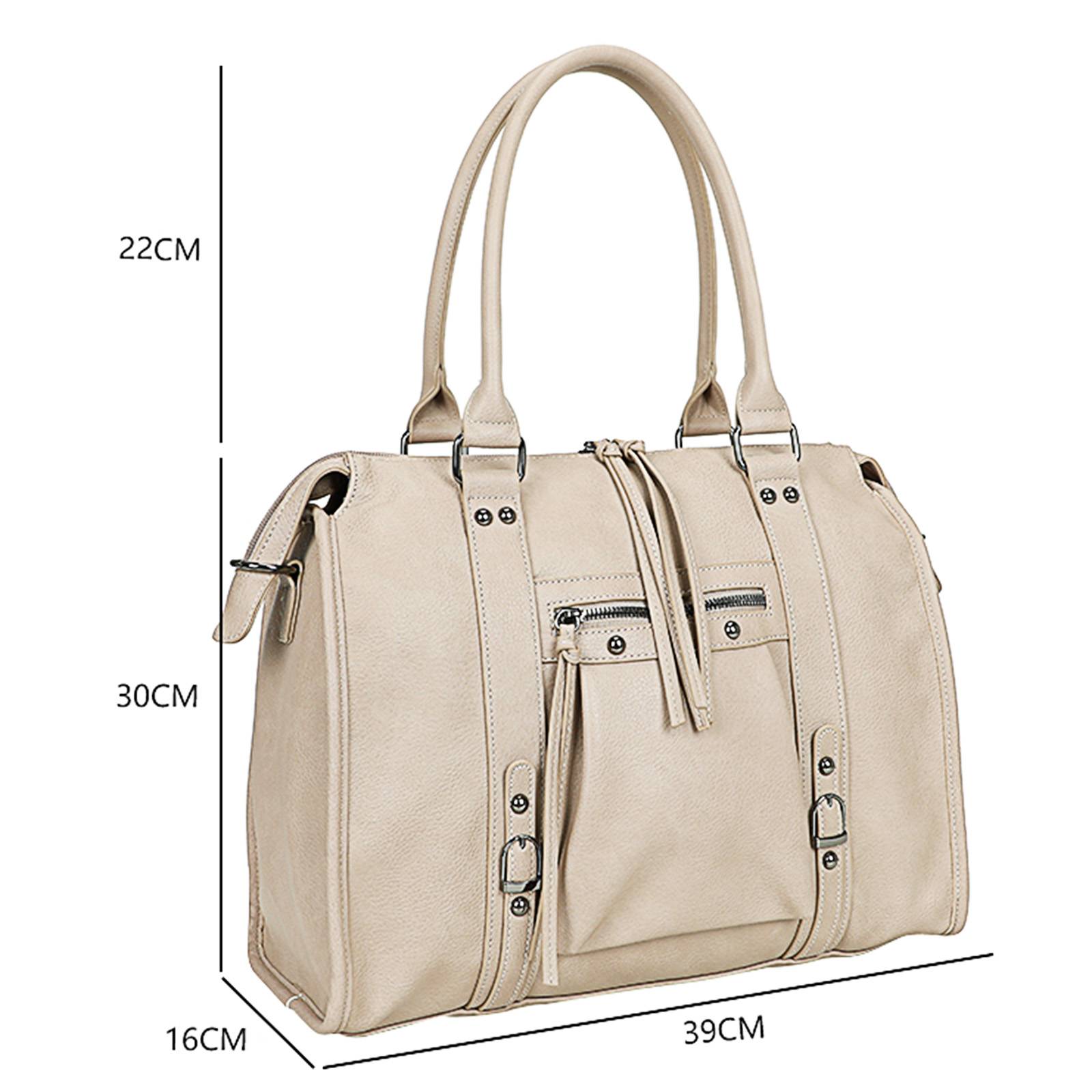 Sac à Main Bowling pour Femme avec Anses Longues et Tire-zips Décoratifs-1