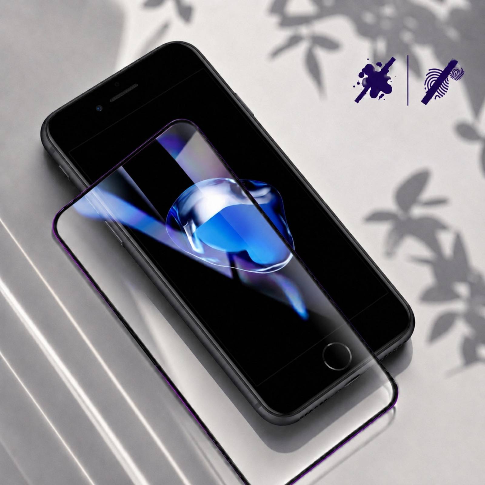 Lot de 2 Verres Trempés 9H pour iPhone 7 Hardy Hardura avec Cadre Applicateur-3