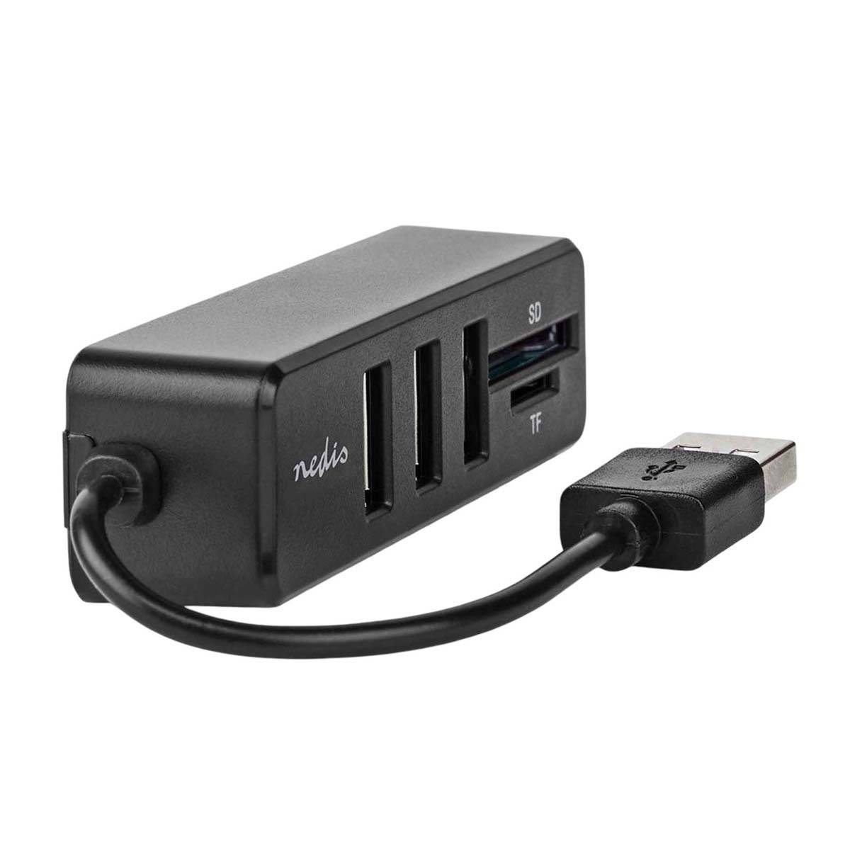 Hub USB-A 2.0 avec Ports Lecteur de Carte SD et microSD Compact et Durable-2