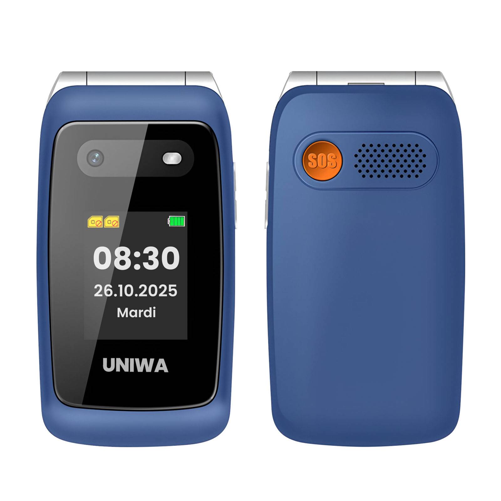 Téléphone Senior à Clapet Double SIM et Double Écran 4G LTE 1450mAh-1