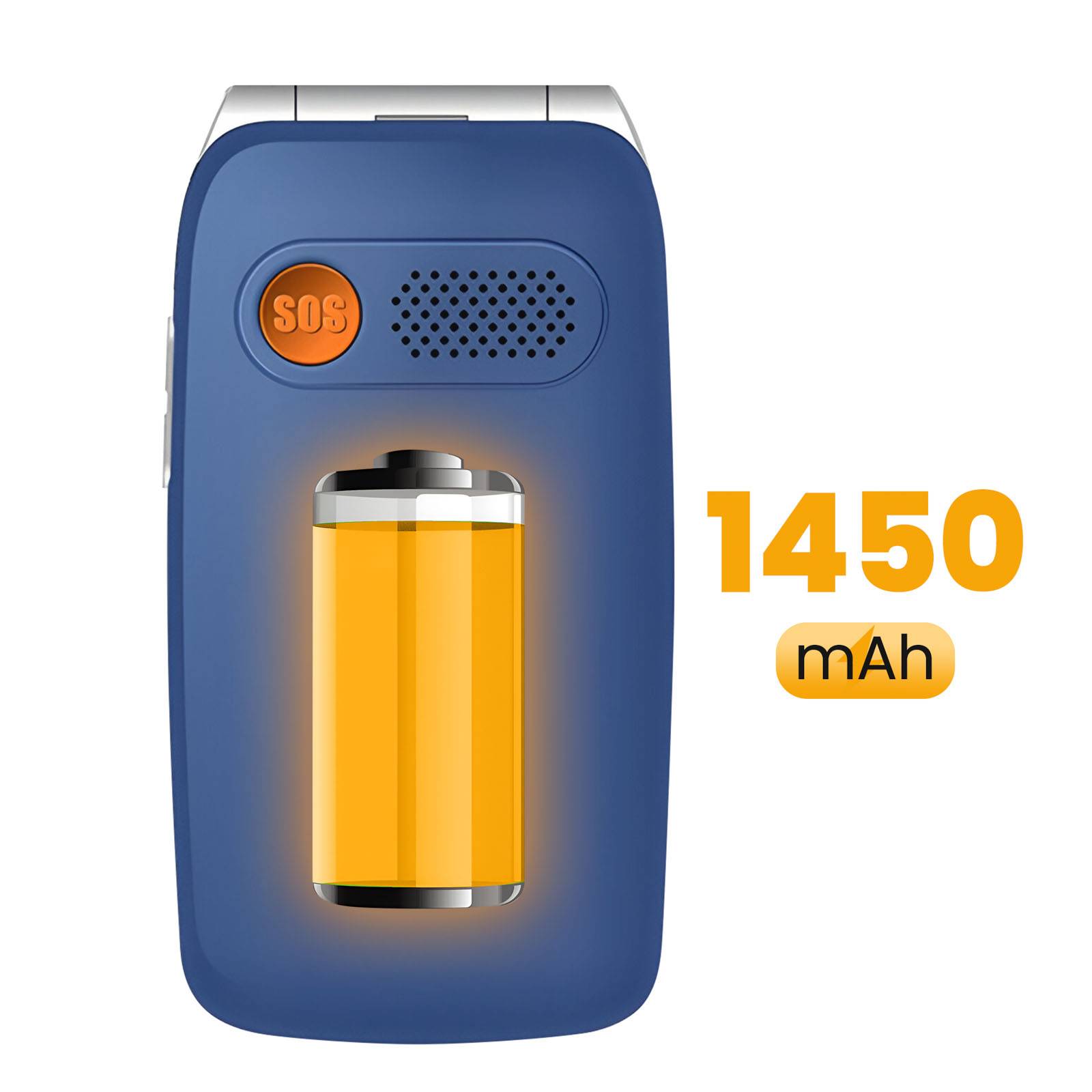 Téléphone Senior à Clapet Double SIM et Double Écran 4G LTE 1450mAh-3