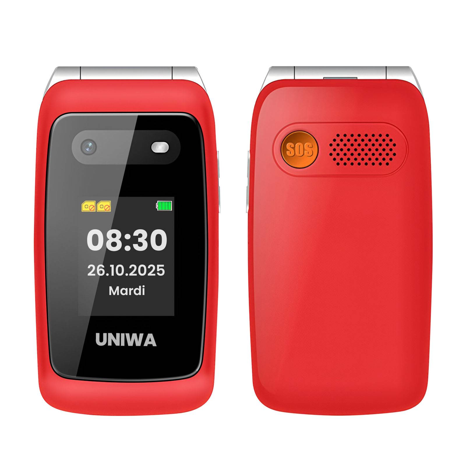 Téléphone Senior à Clapet Double SIM et Double Écran 4G LTE 1450mAh-1
