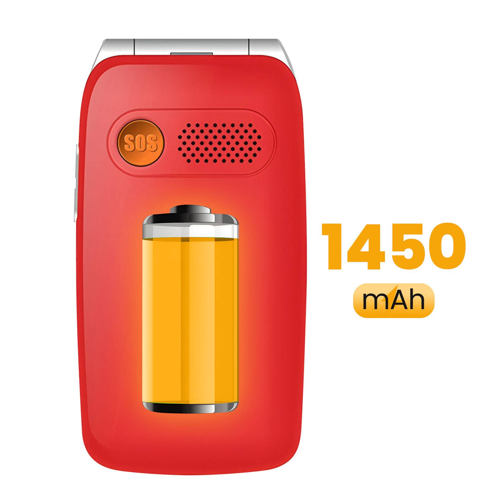 Téléphone Senior à Clapet Double SIM et Double Écran 4G LTE 1450mAh-3