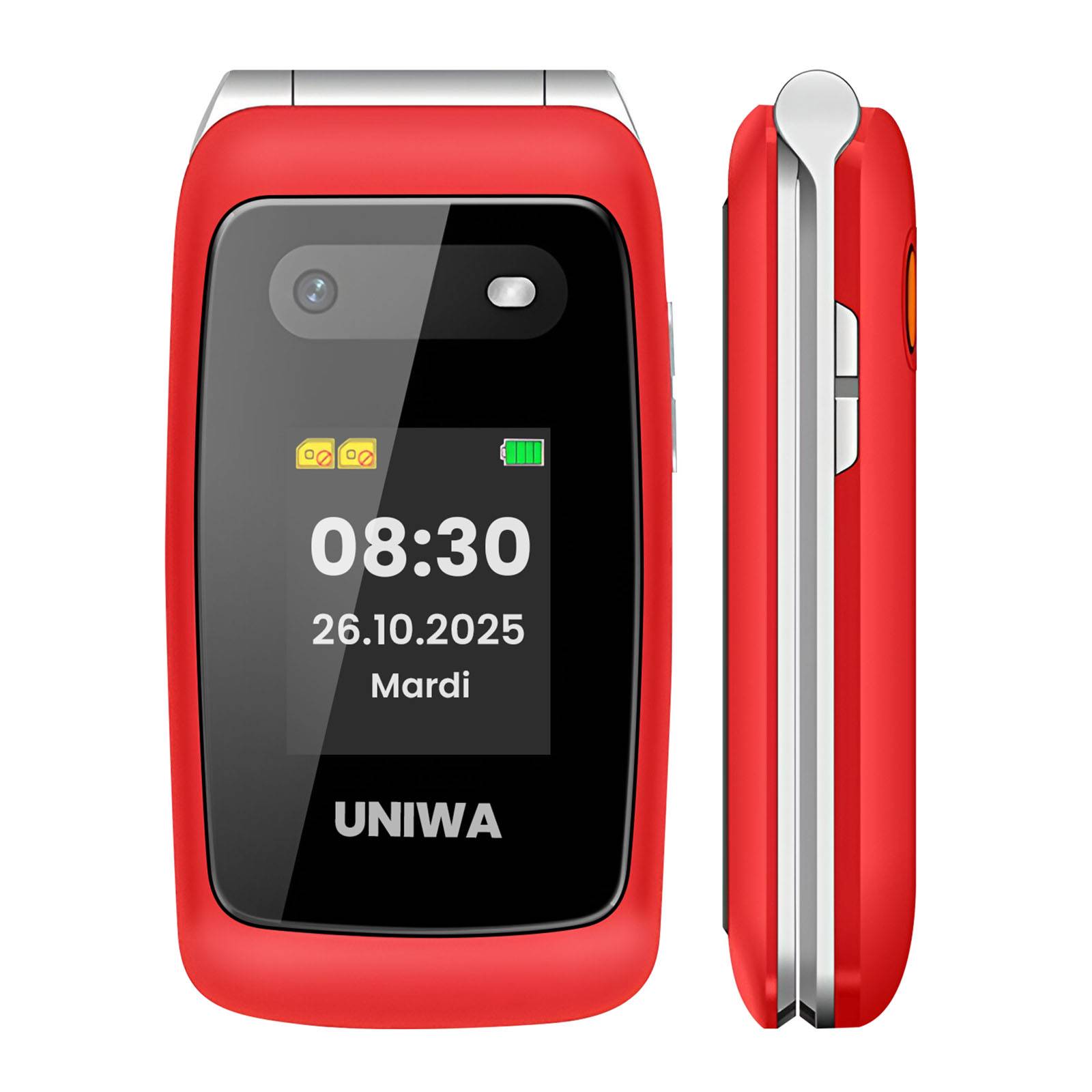 Téléphone Senior à Clapet Double SIM et Double Écran 4G LTE 1450mAh-4