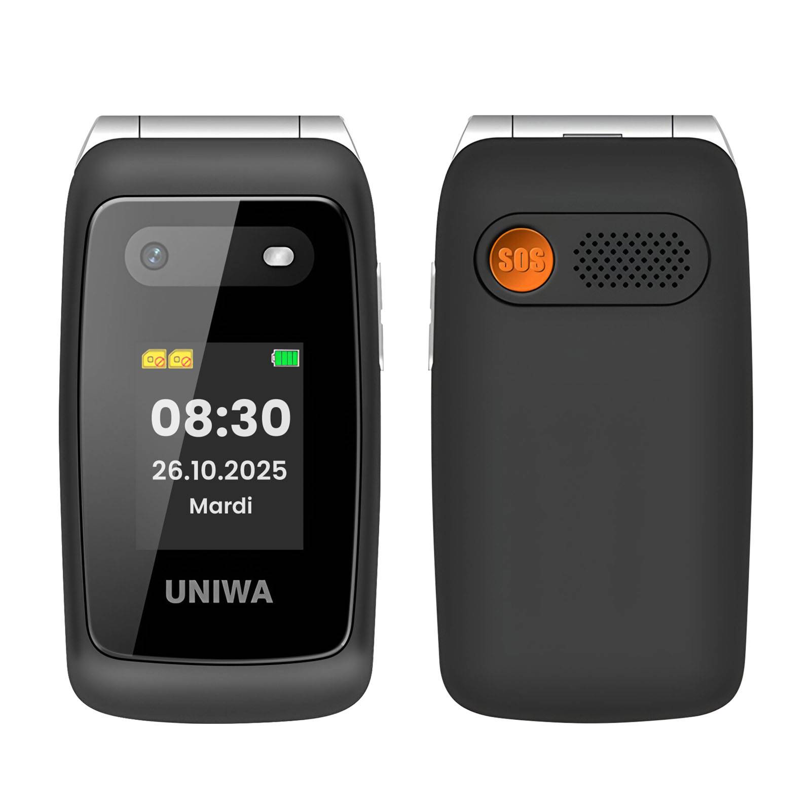 Téléphone Senior à Clapet Double SIM et Double Écran 4G LTE 1450mAh-1
