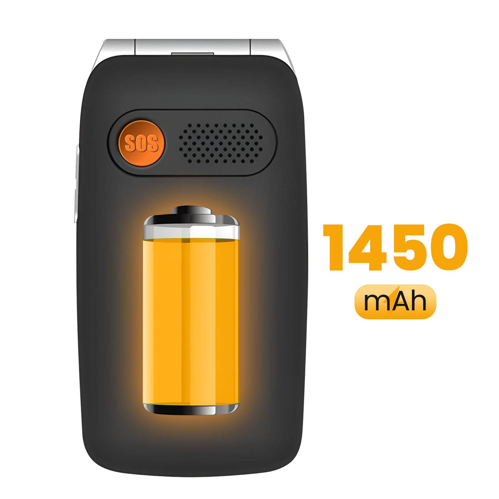 Téléphone Senior à Clapet Double SIM et Double Écran 4G LTE 1450mAh-3