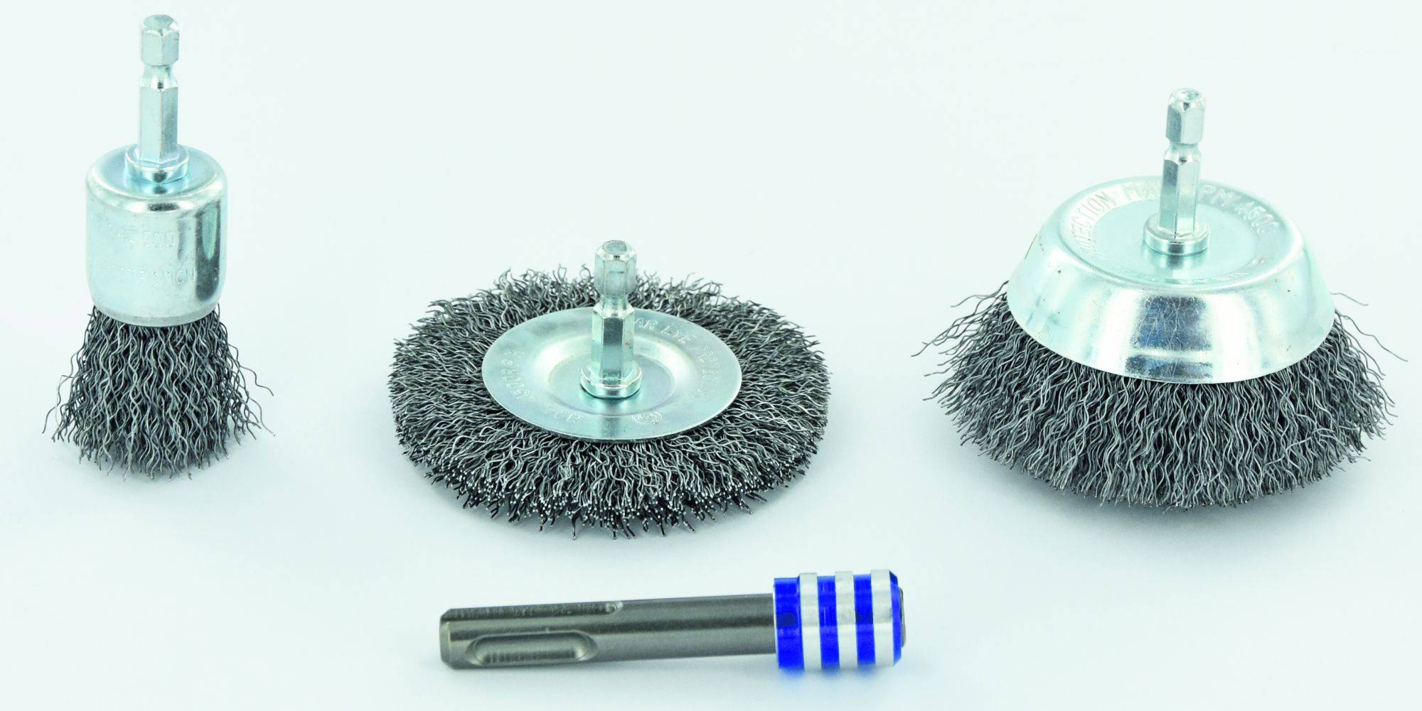 Tivoly – Lot de 4 pièces : 3 brosses pour métal + 1 adaptateur SDS+-1