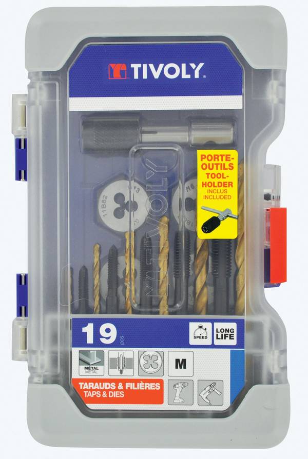Tivoly – Mallette Ranger MTF19 19 pièces avec tarauds, filières et forets