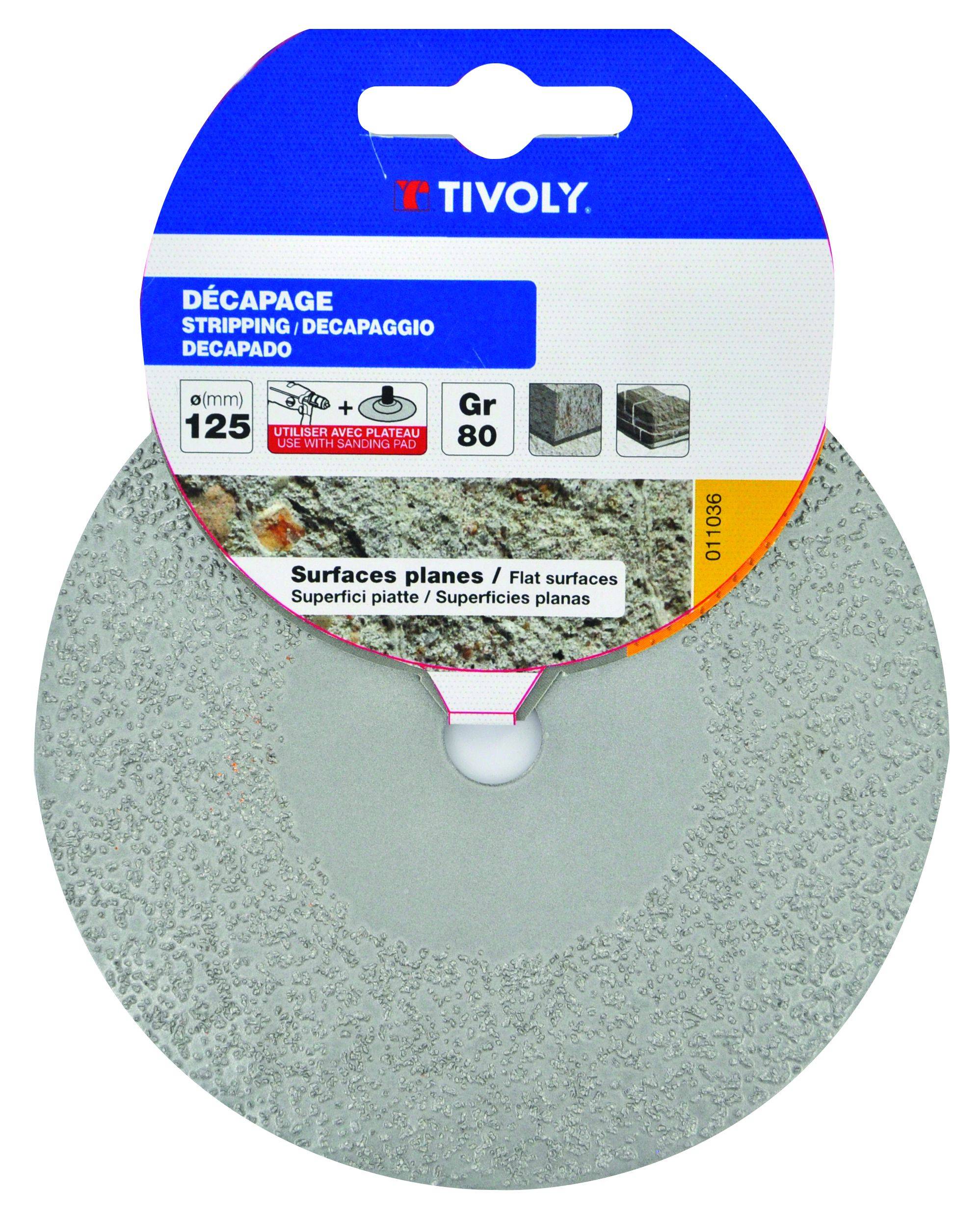 Tivoly – Disque de décapage carbure Ø 125 mm grain 80 pour ciment et pierre-1