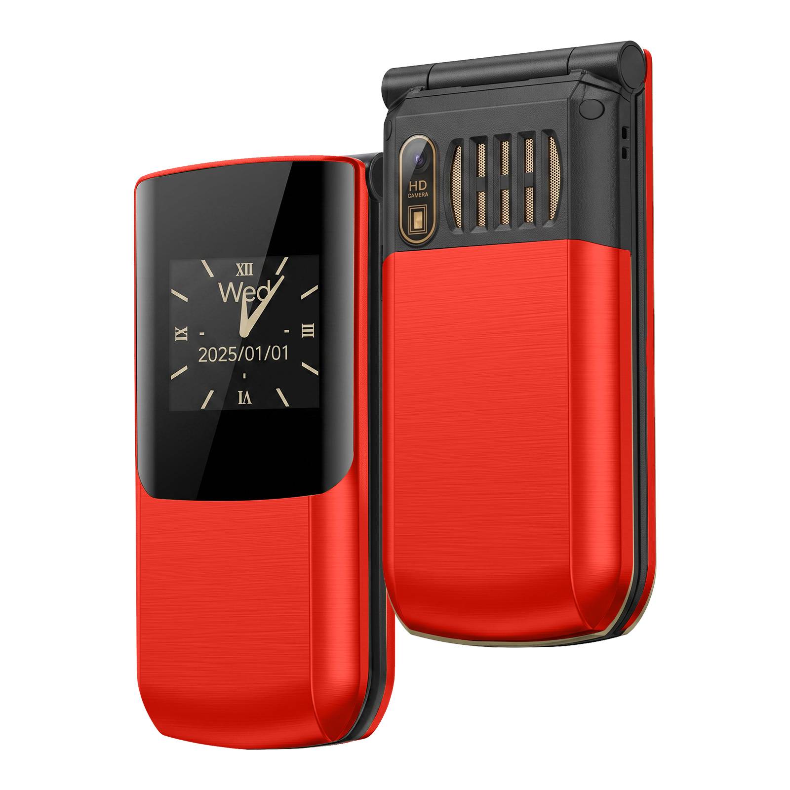 Téléphone Portable à Clapet 4G avec Double Écran et Touche SOS-0