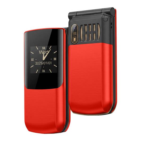 Téléphone Portable à Clapet 4G avec Double Écran et Touche SOS