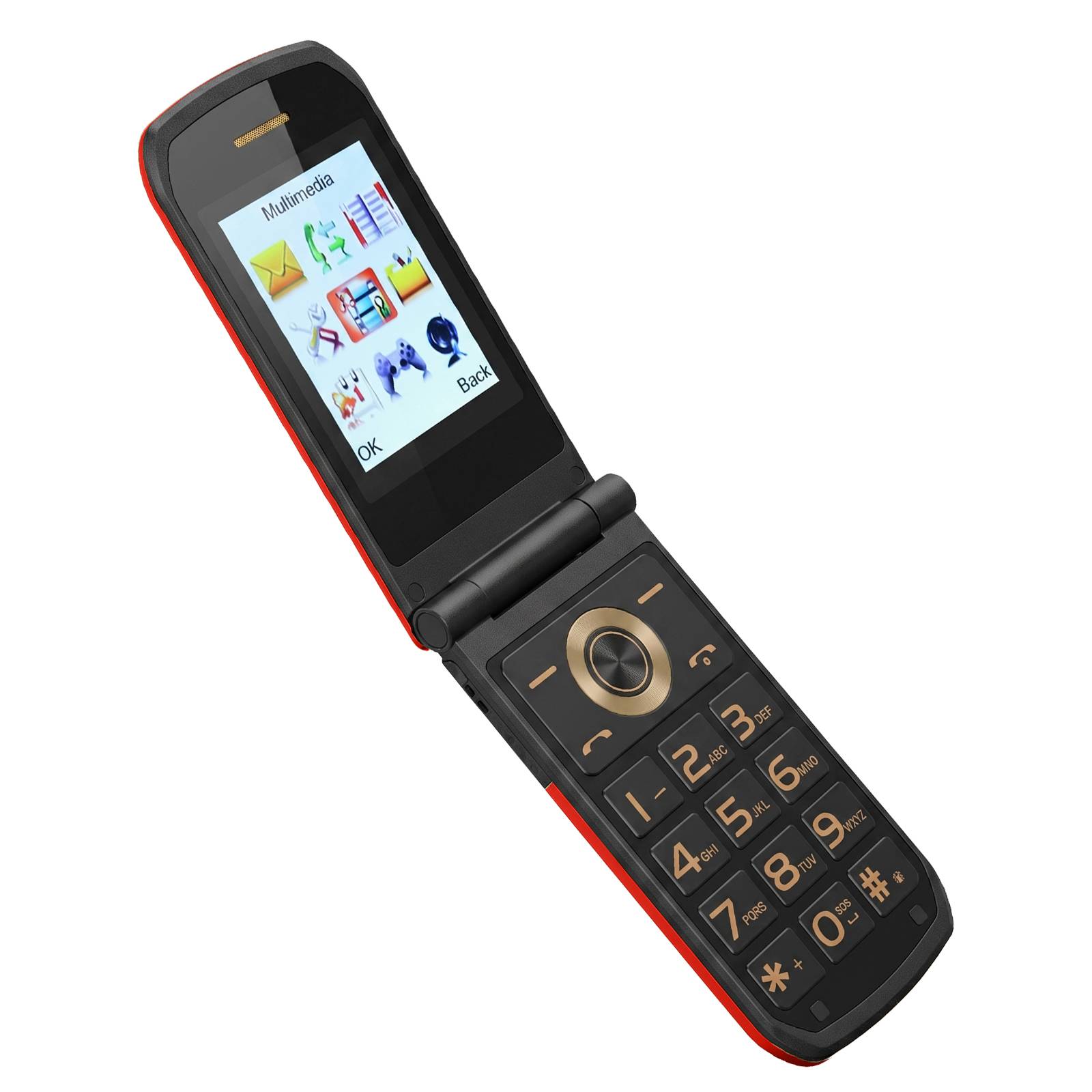 Téléphone Portable à Clapet 4G avec Double Écran et Touche SOS-1