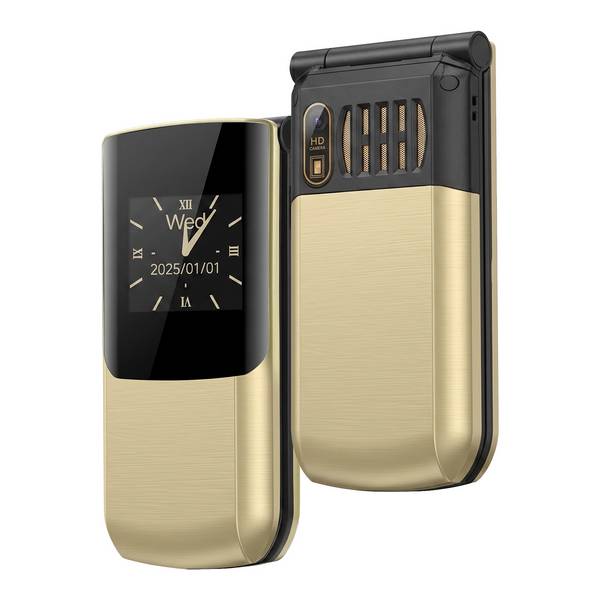 Téléphone Portable à Clapet 4G avec Double Écran et Touche SOS