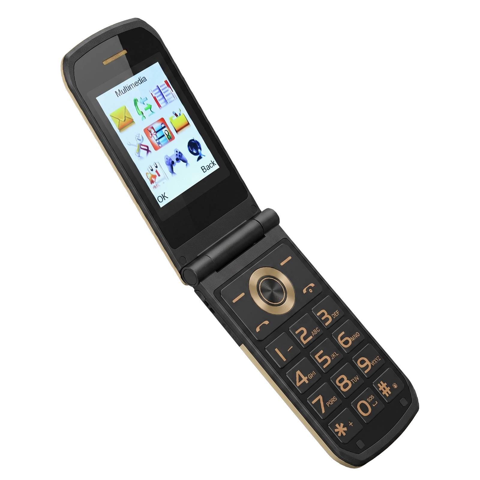 Téléphone Portable à Clapet 4G avec Double Écran et Touche SOS-1