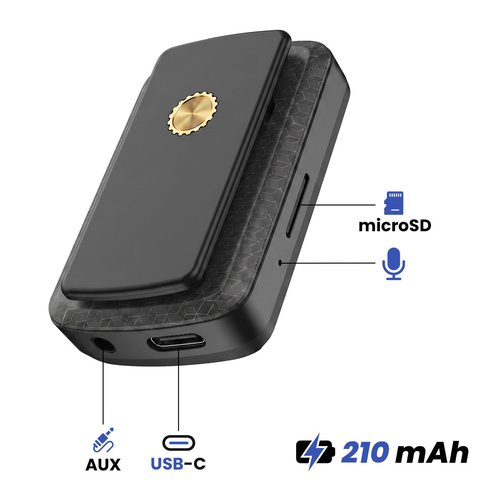 Baladeur MP4 Bluetooth 5.4 Tactile 1.54 Pouces avec Clip Sport et Radio FM-2
