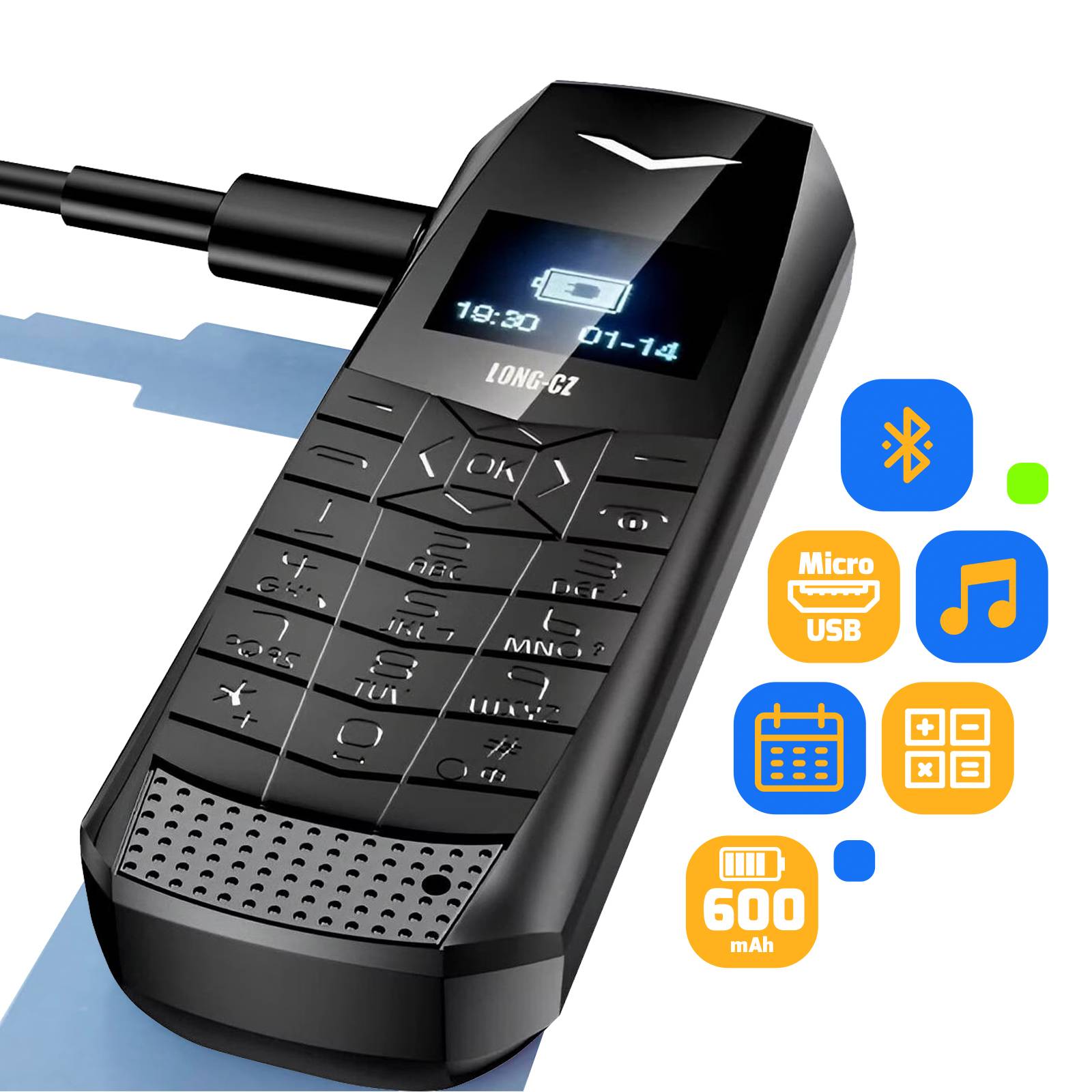 Mini Téléphone Portable 4G avec Écran 1.77" et Touche SOS-3