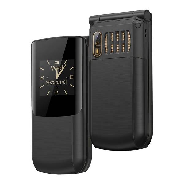Téléphone Portable à Clapet 4G avec Double Écran et Touche SOS