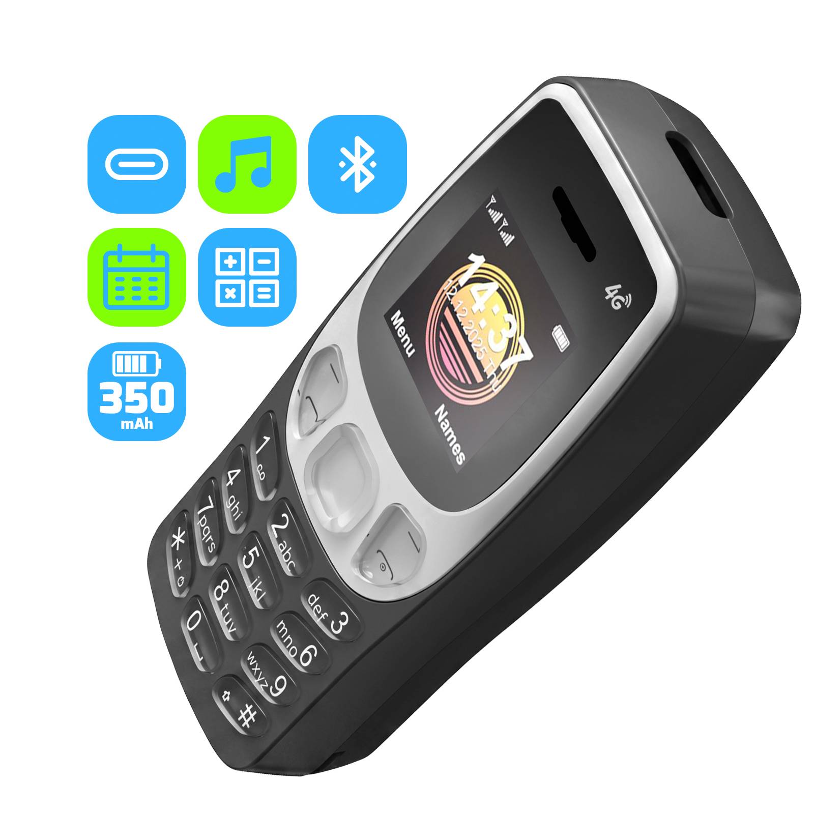 Téléphone Portable de Secours 4G de Poche avec Double SIM et Bluetooth-4