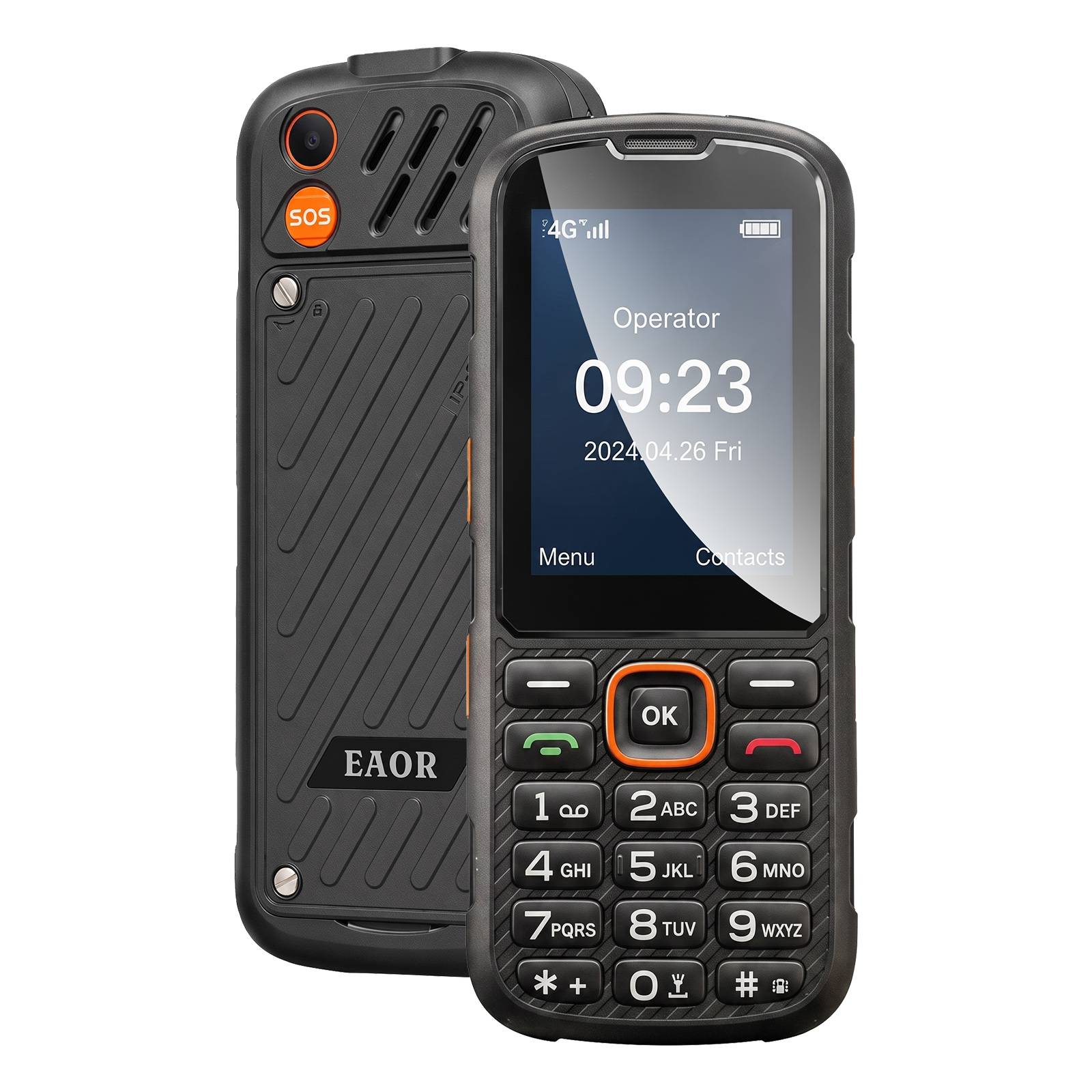 Téléphone Portable Robuste Incassable 4G avec Écran 2.8" et Socle de Charge-1