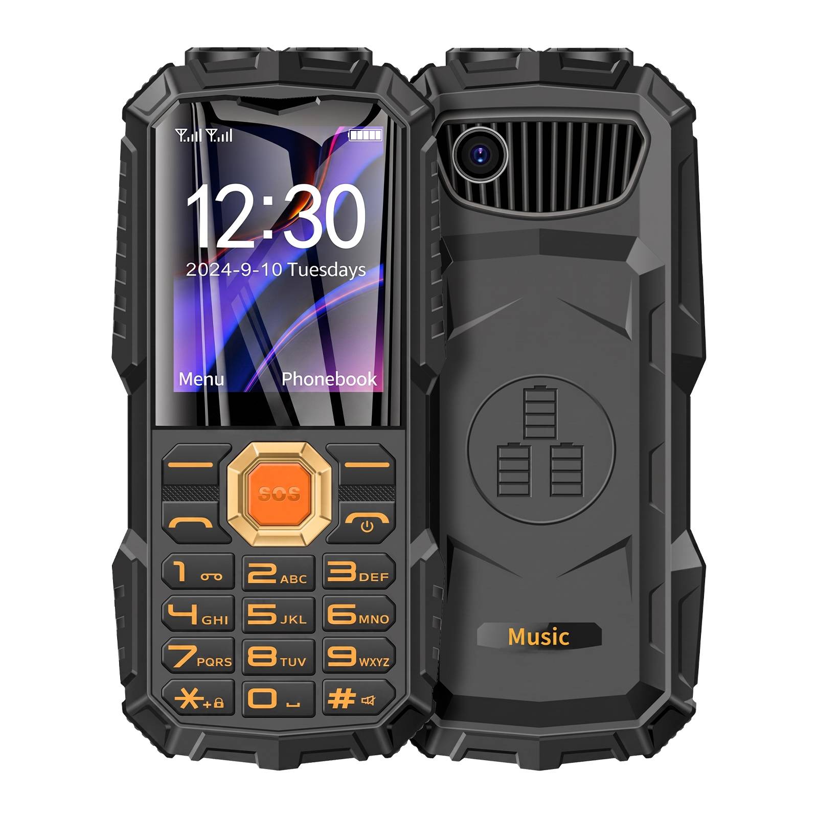Téléphone Portable de Chantier 4G Incassable 16800mAh avec Lampe Torche et SOS-0