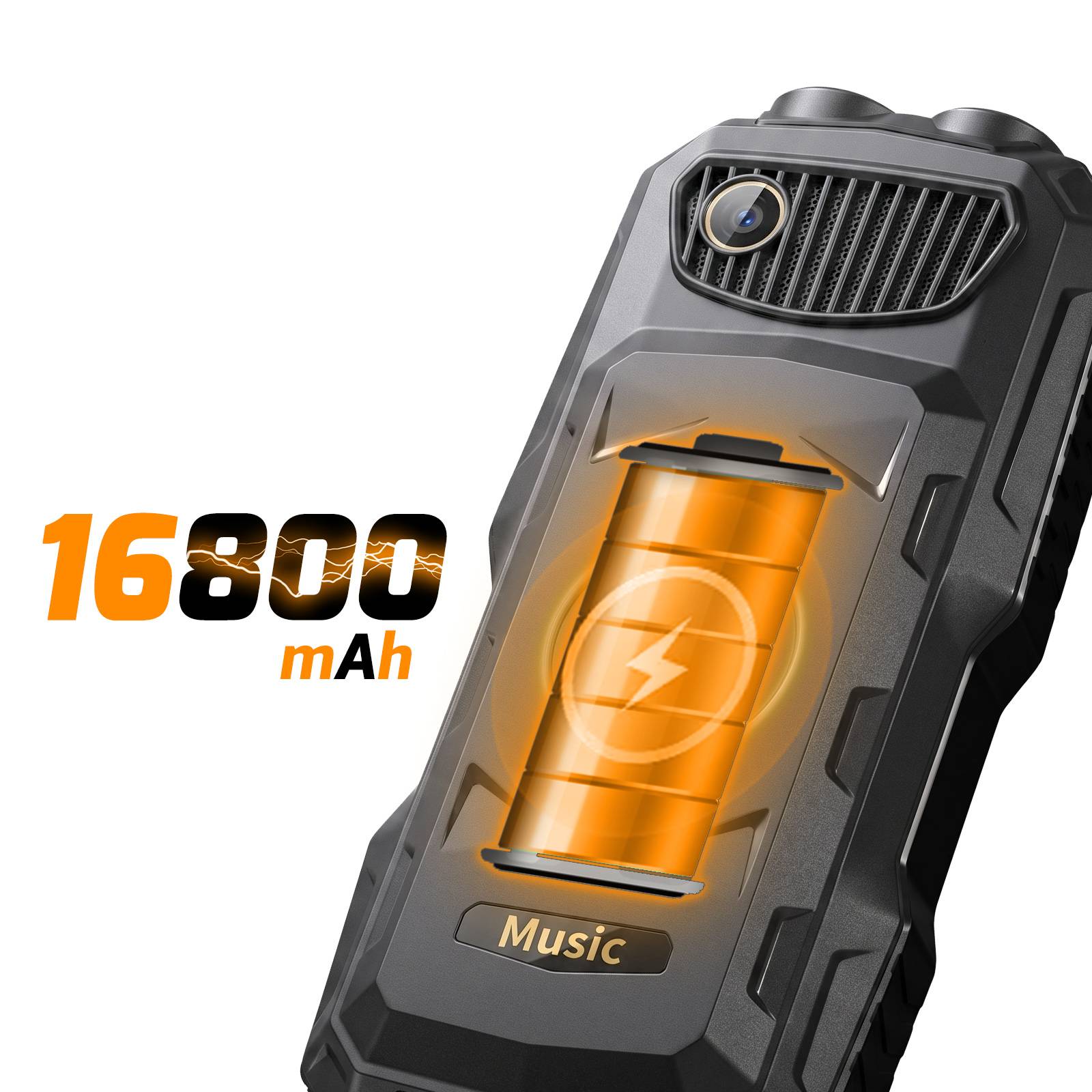 Téléphone Portable de Chantier 4G Incassable 16800mAh avec Lampe Torche et SOS-2