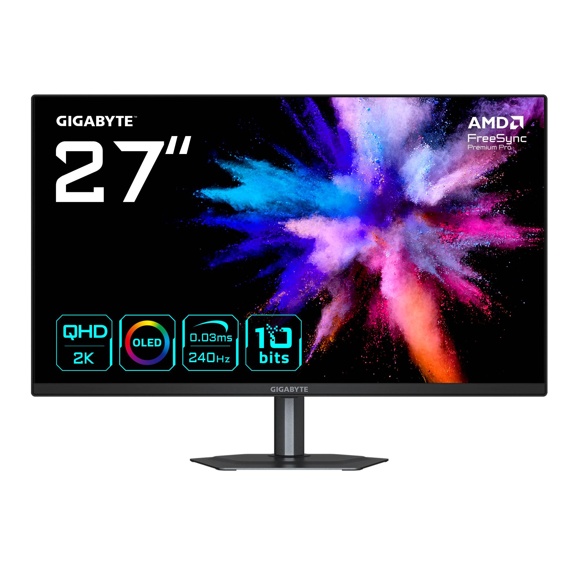 GIGABYTE GO27Q24 27” Moniteur Gaming OLED 2K QHD - 2560 x 1440, 240Hz, 0.03ms, 400 cd/m², FreeSync Premium Pro, HDMI 2.0-0