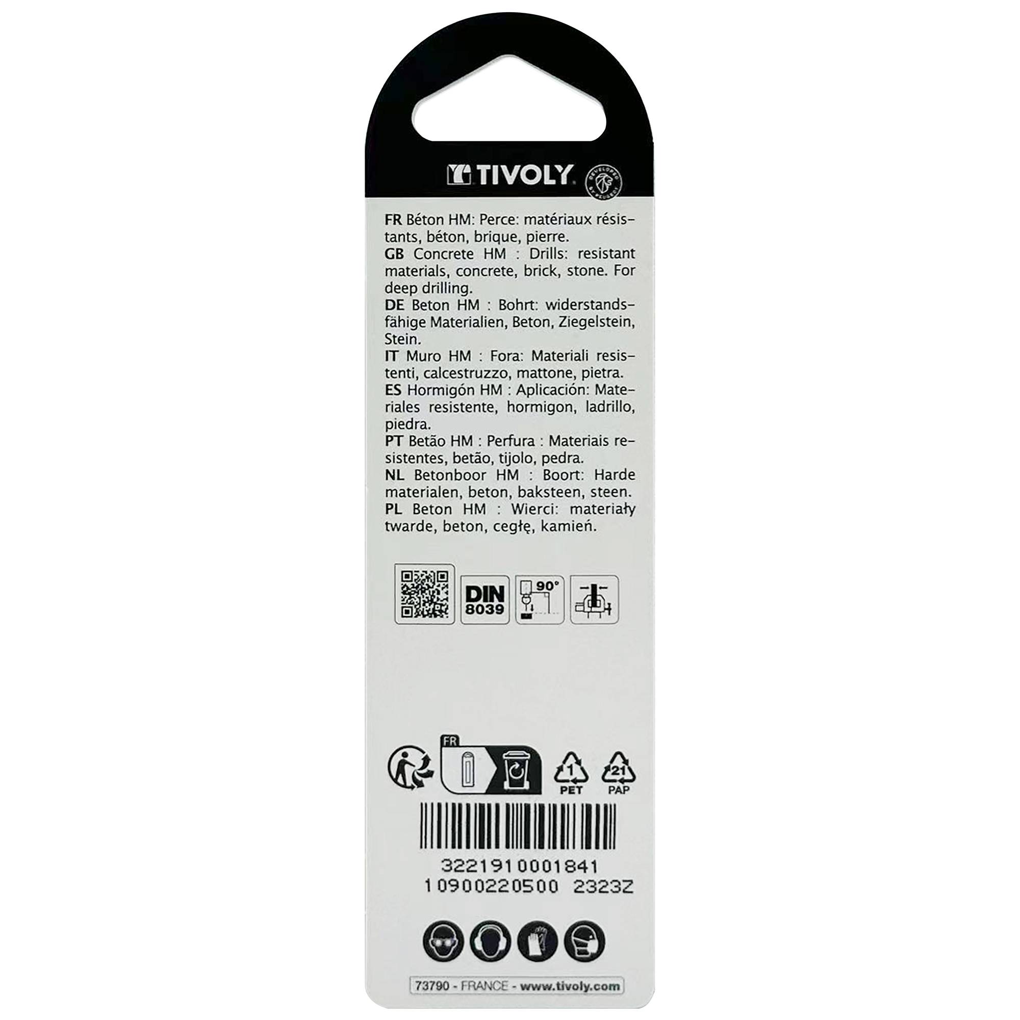 Tivoly – Lot de 2 forets béton PRO Ø 5 mm avec plaquette carbure – Queue cylindrique-1