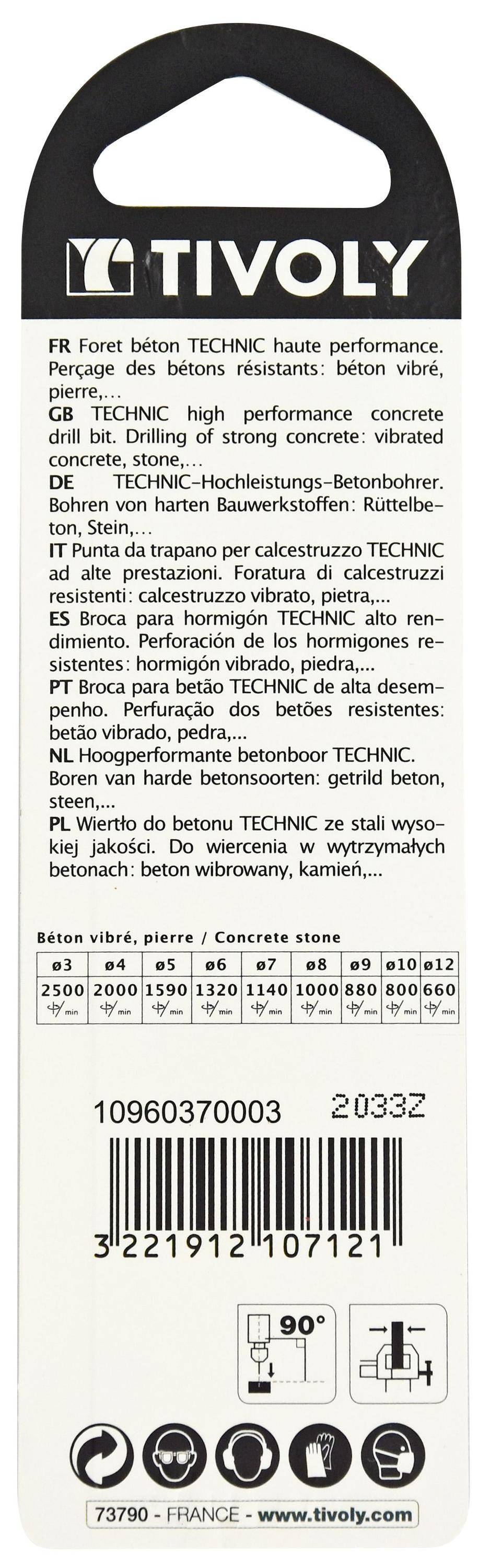 Tivoly – Coffret de 3 forets béton gradués SLR Ø 5 à 8 mm-1