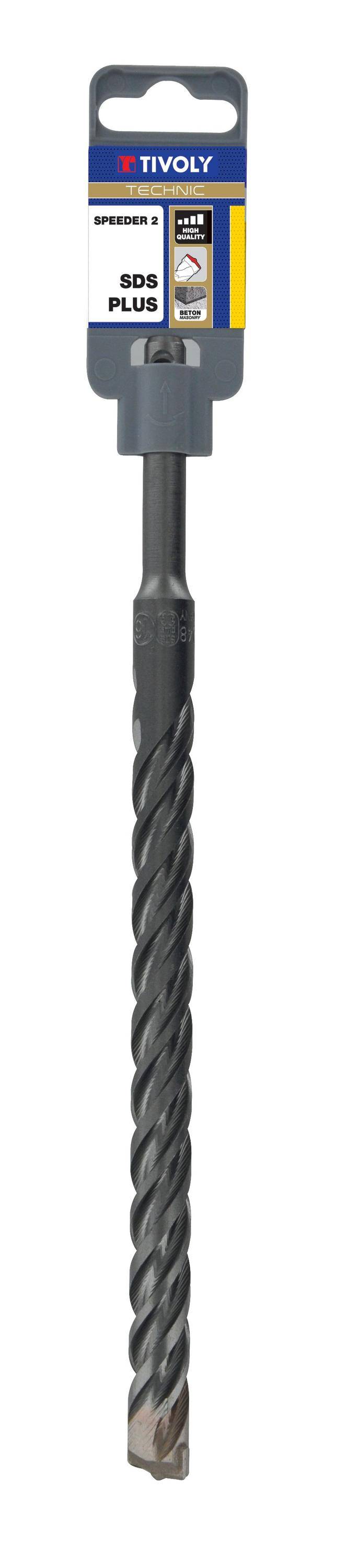 Tivoly – Foret béton SDS+ Speeder2 2 taillants L 260 mm avec pointe de centrage et quadruple goujures Ø 10 mm-1