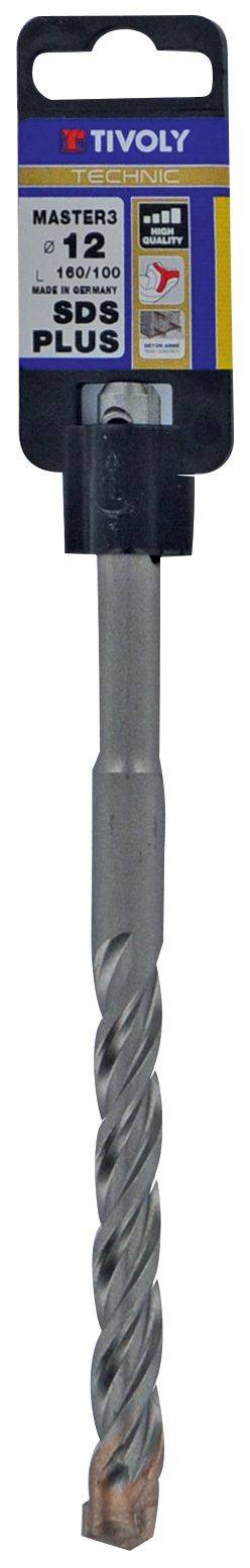 Tivoly – Foret béton SDS+ Master3 3 taillants avec pointe de centrage et triple goujures Ø 6 mm L 110 mm-1
