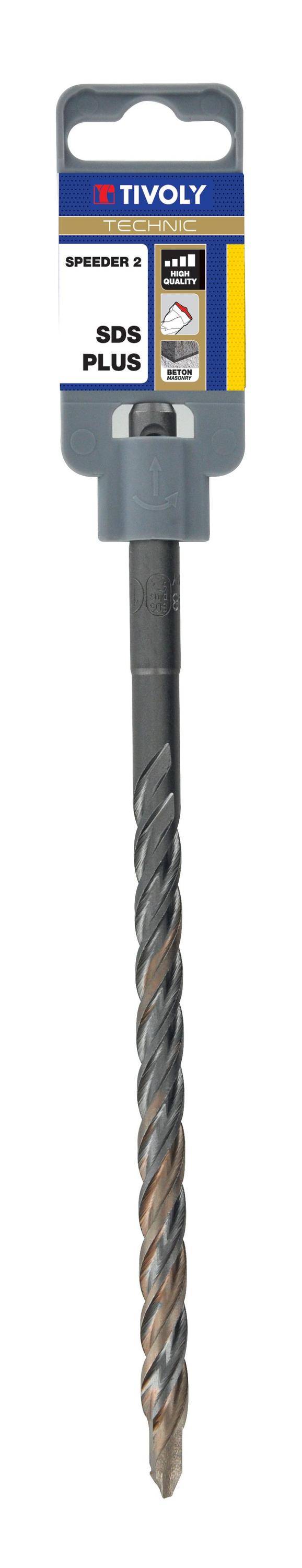 Tivoly – Foret béton SDS+ SPEEDER2 2 taillants L 210 mm avec pointe de centrage et quadruple goujures – Ø 6 mm-1