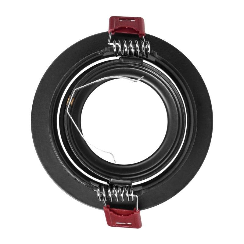 Support Spot GU10/MR16 Encastrable Rond Orientable Aluminium Noir - SILAMP-1