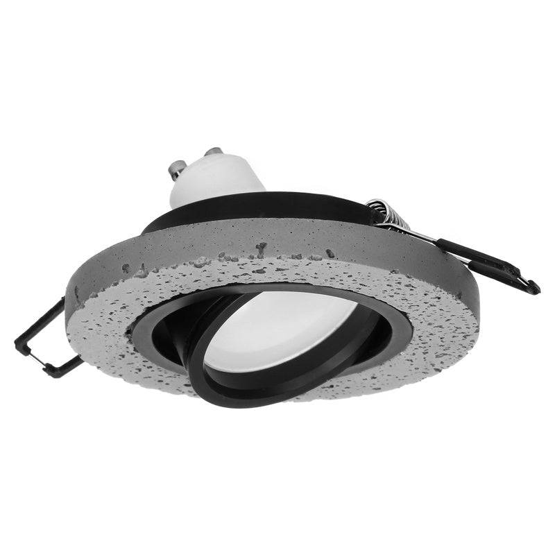 Support Spot GU10/MR16 Encastrable Rond Orientable Béton - SILAMP-0