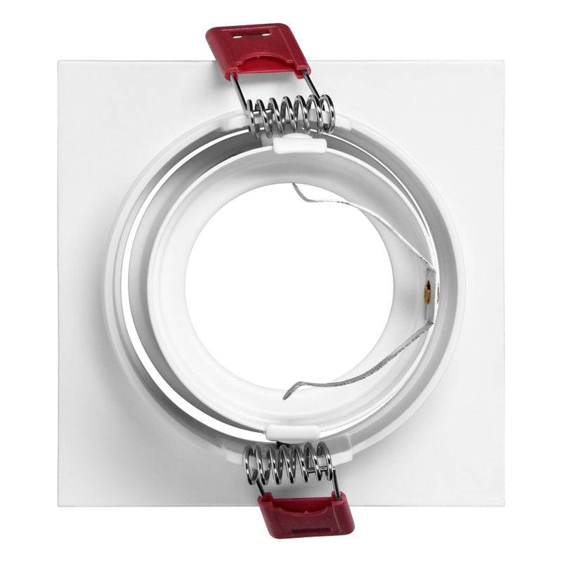 Support Spot GU10/MR16 Encastrable Carré Orientable Aluminium Blanc et Or - SILAMP-3