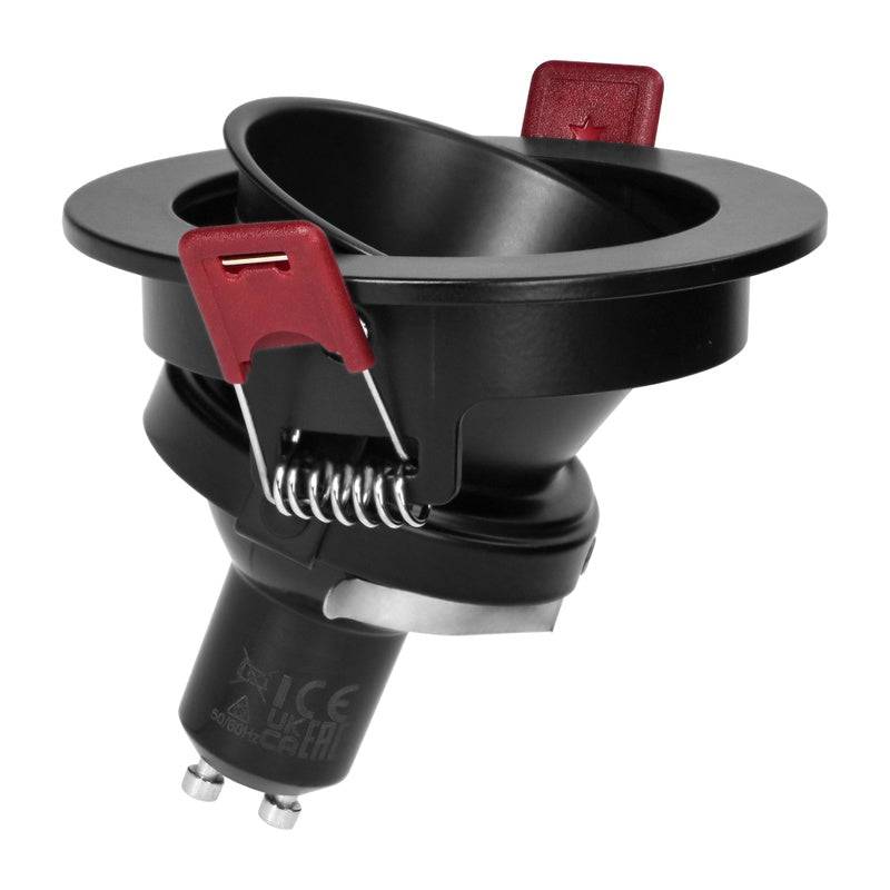 Support Spot GU10/MR16 Encastrable Rond Orientable Aluminium Noir - SILAMP-2