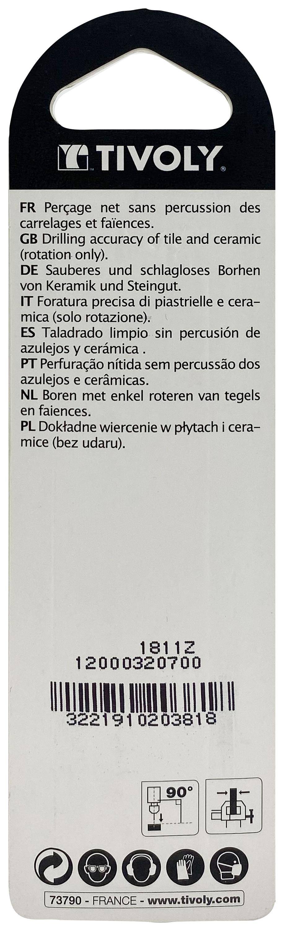Tivoly – Foret carrelage plaquette carbure affûtée queue cylindrique Ø 7 mm L 100 mm-2