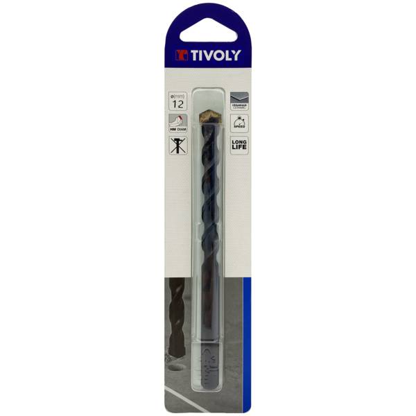Tivoly – Foret carrelage plaquette carbure affûtée queue cylindrique Ø 12 mm L 120 mm