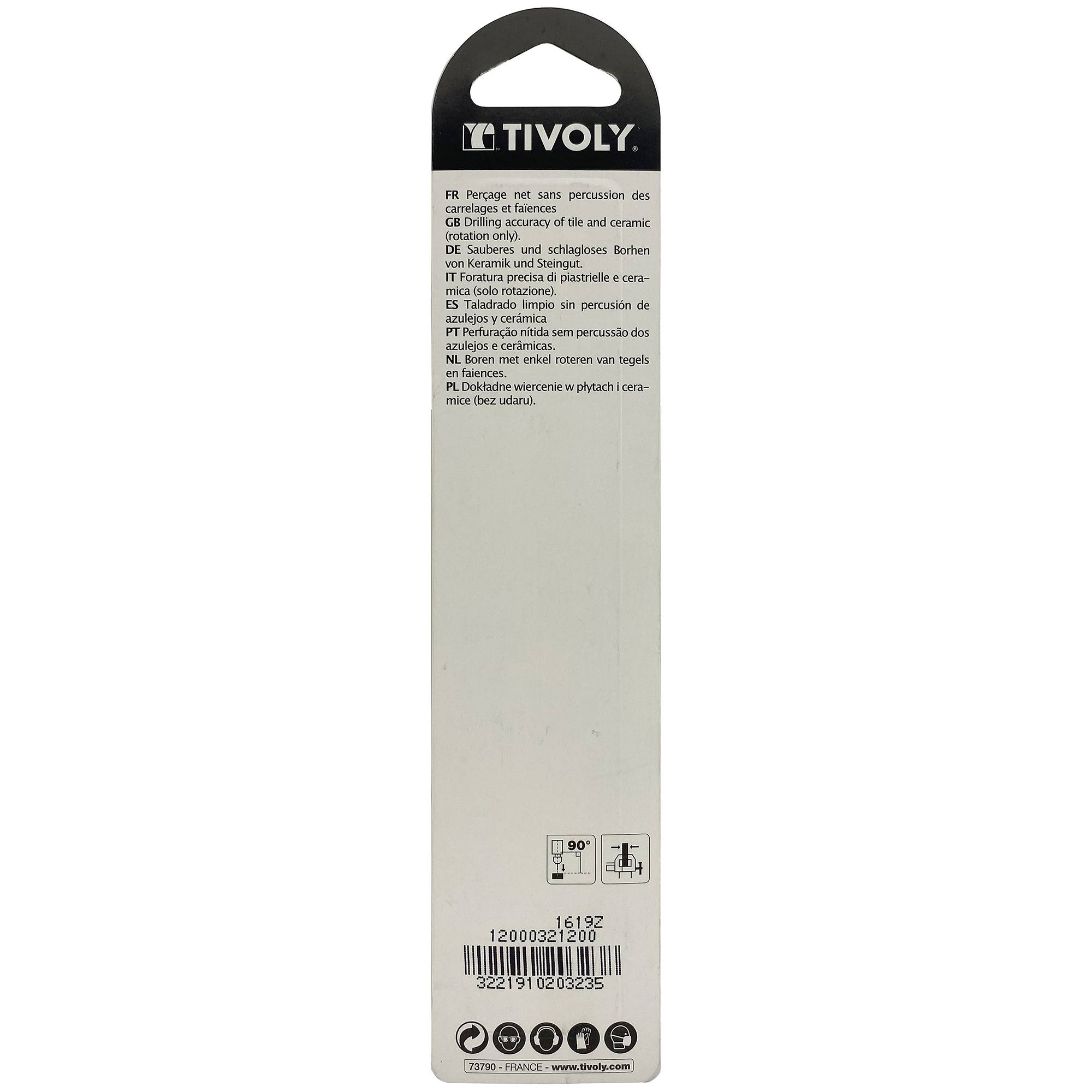 Tivoly – Foret carrelage plaquette carbure affûtée queue cylindrique Ø 12 mm L 120 mm-3