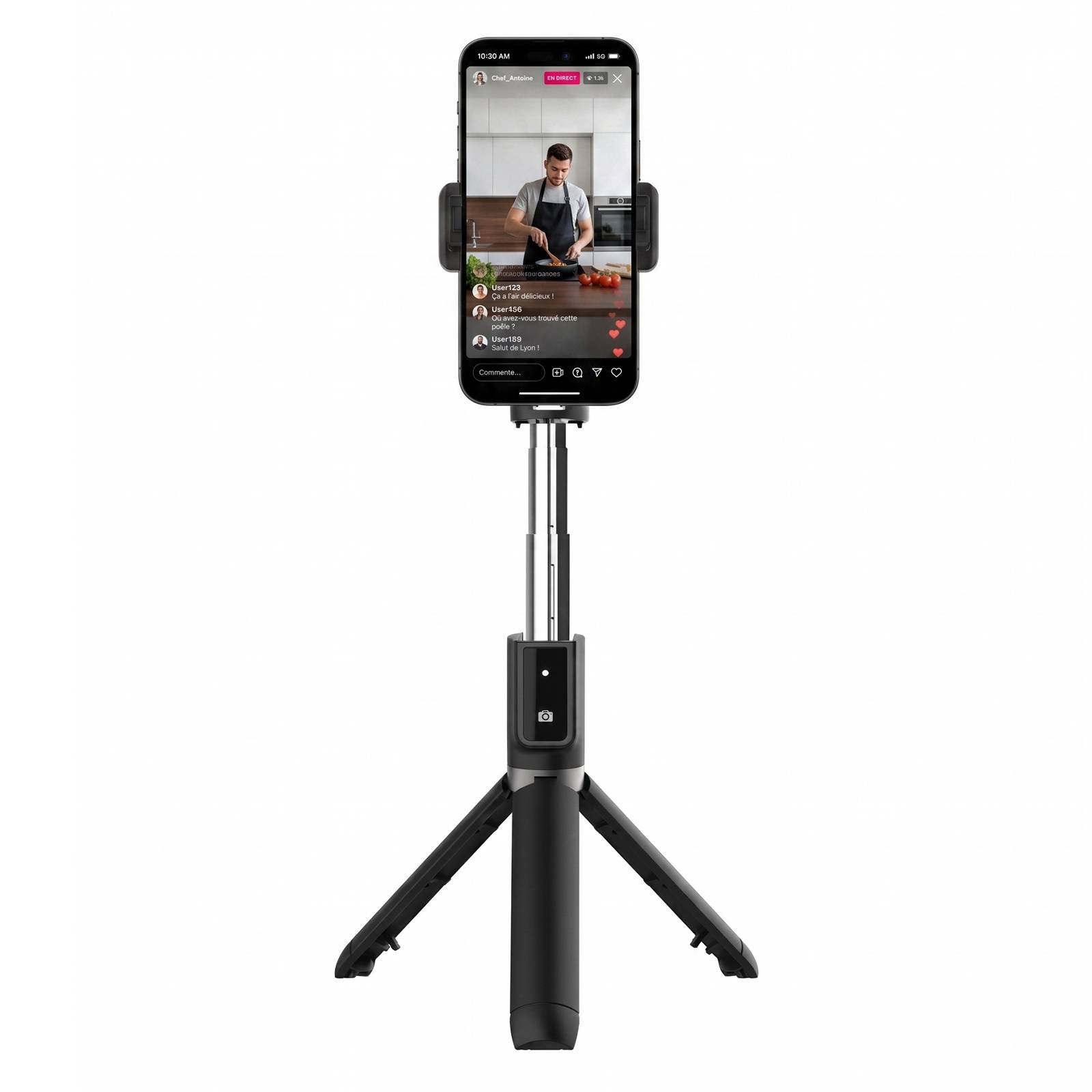 Perche à Selfie pour Smartphone Trépied Extensible avec Télécommande Bluetooth-1