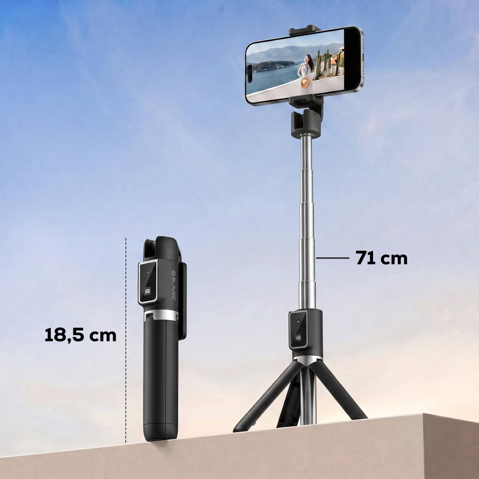 Perche à Selfie pour Smartphone Trépied Extensible avec Télécommande Bluetooth-4