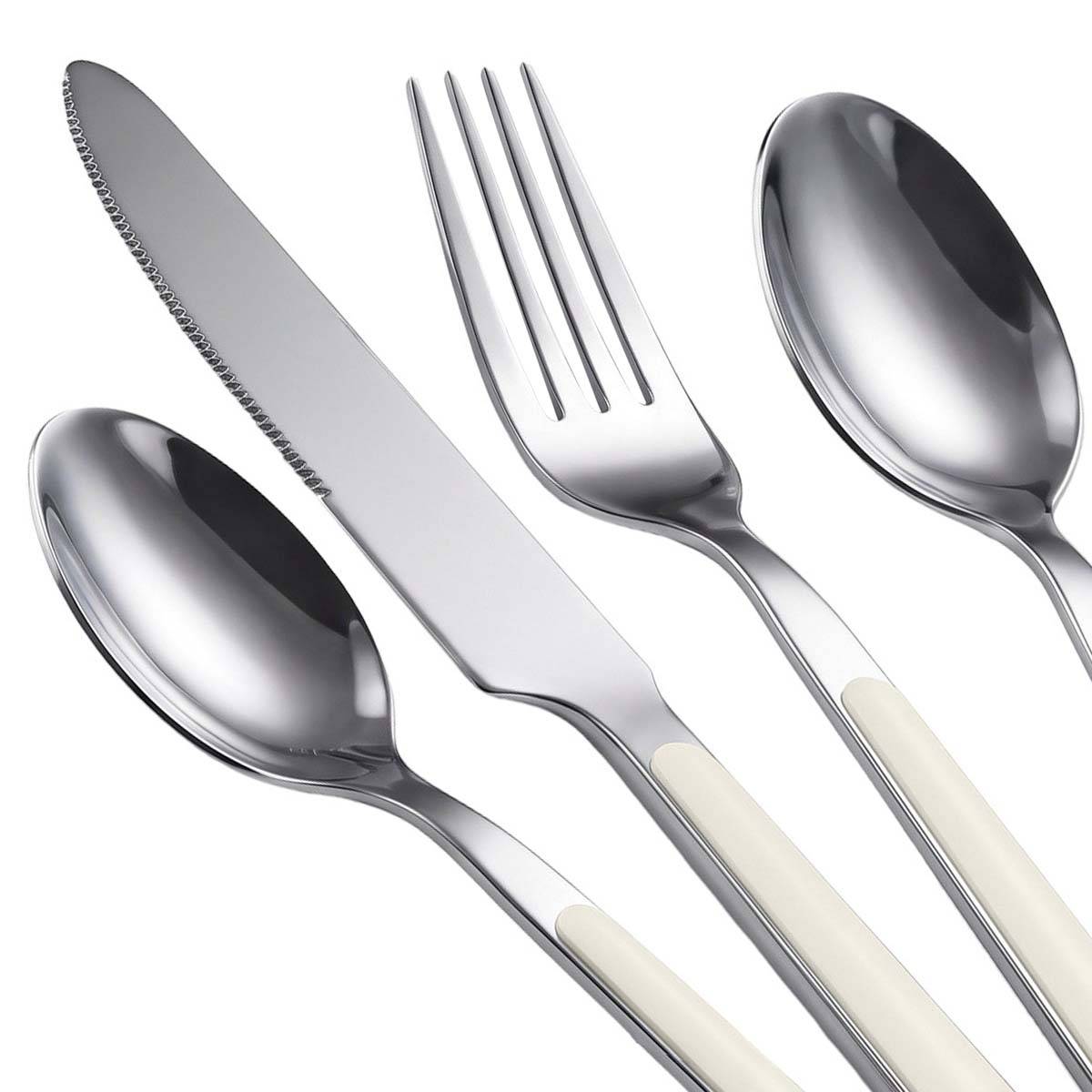 Set de 24 Couverts de Table en Acier Inoxydable Finition à bords lisses-4