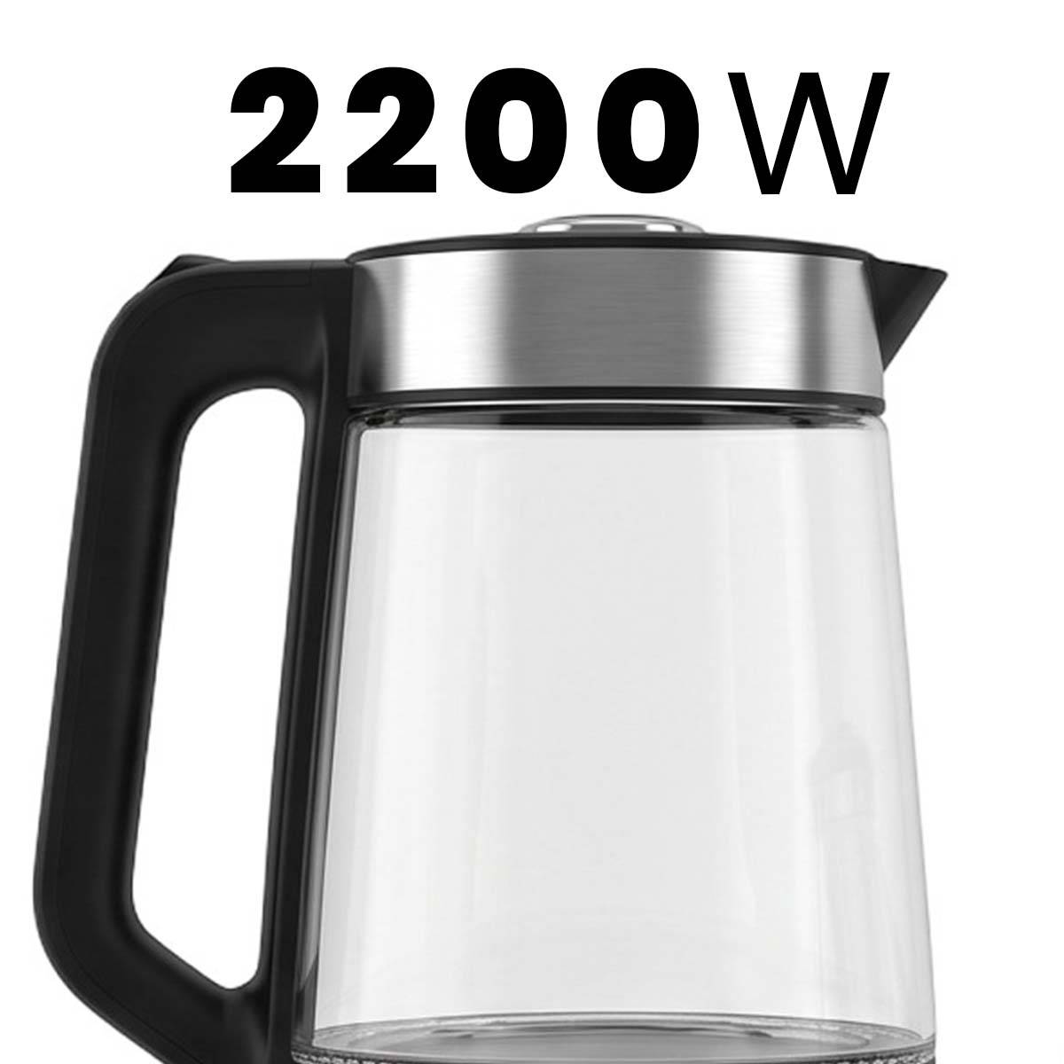 Bouilloire Électrique 1.7L avec Théière 2200W Infuseur en Verre Base 360°-4